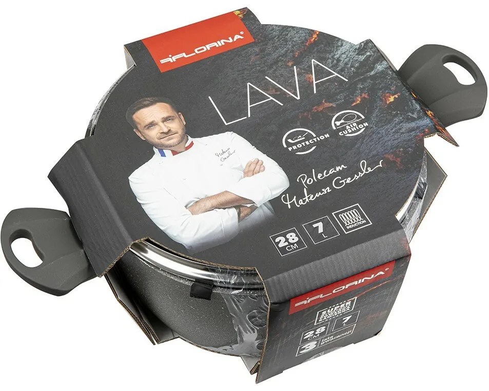 Florina Aluminiowy garnek Lava 7 l, 28 cm, śred. 28 cm