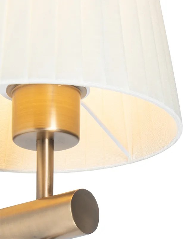 Nowoczesna lampa ścienna biała z brązem - Pluk Nowoczesny Oswietlenie wewnetrzne