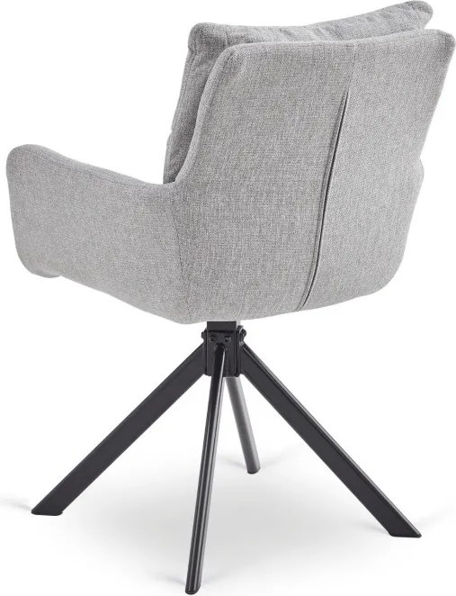 Krzesło Tapicerowane Obrotowe do Salonu PAUL Szare Nowoczesne