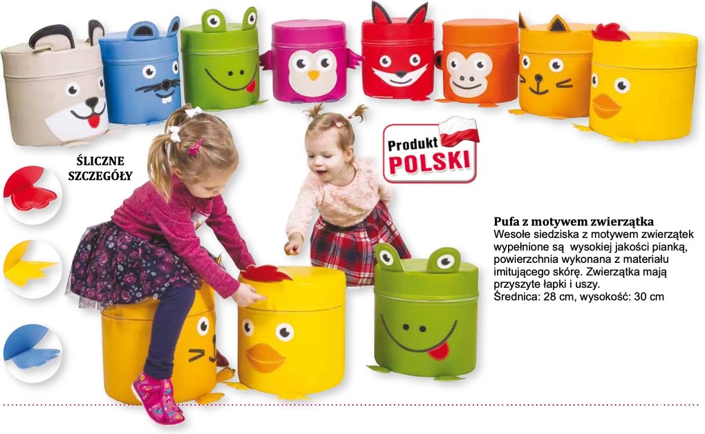 Piankowa pufa przedszkolna z motywem zwierzątka Edumals sowa