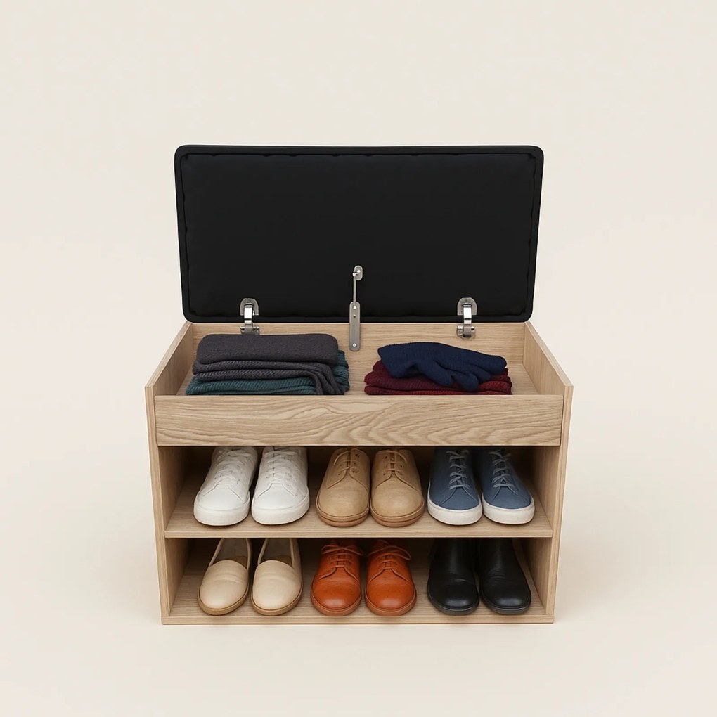 Szafka na buty z siedziskiem LEVA, 60 x 30 x 47 cm