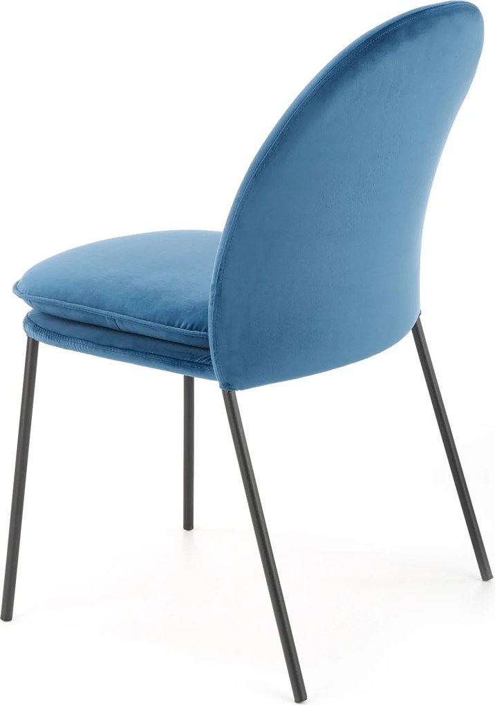 Welurowe krzesło z poduszką na siedzisku K443