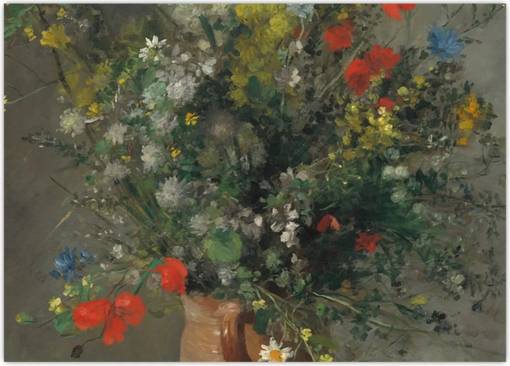 Obraz na szkle - Auguste Renoir,  Flowers in a Vase, reprodukcje (70x50 cm)