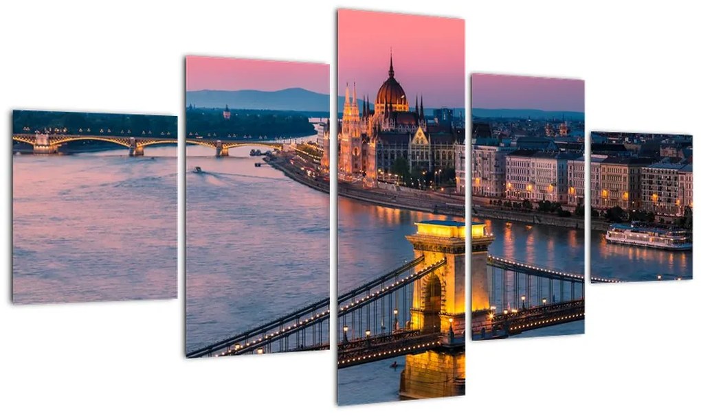 Obraz - Panorama miasta, Budapeszt, Węgry (125x70 cm)