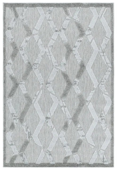 Dywan zewnętrzny Modena Romby szary 160 cm x 230 cm