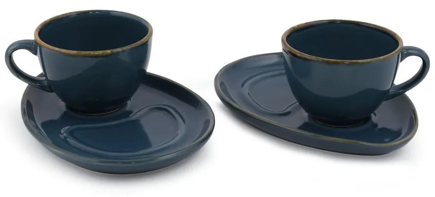 Ciemnoniebieskie ceramiczne filiżanki zestaw 2 szt. 0.21 l – Hermia