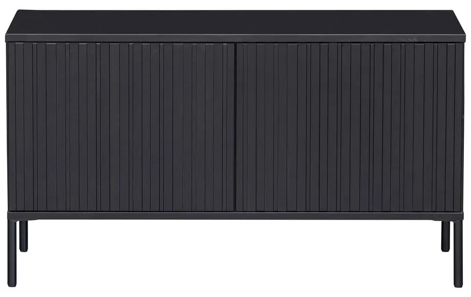 Czarna szafka pod TV z litego drewna sosnowego 100x56 cm Gravure – WOOOD