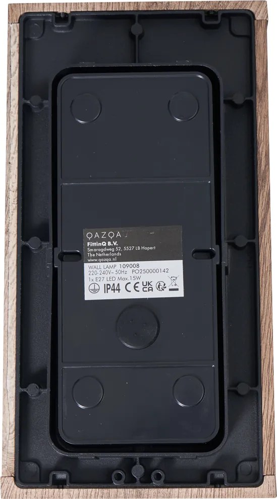 Industrialny kinkiet z nadrukiem drewna 26 cm IP44 - Charlois