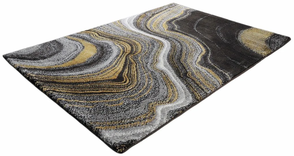 Dywan nowoczesny Pleasure Marmur szaro-złoty 120 cm x 170 cm