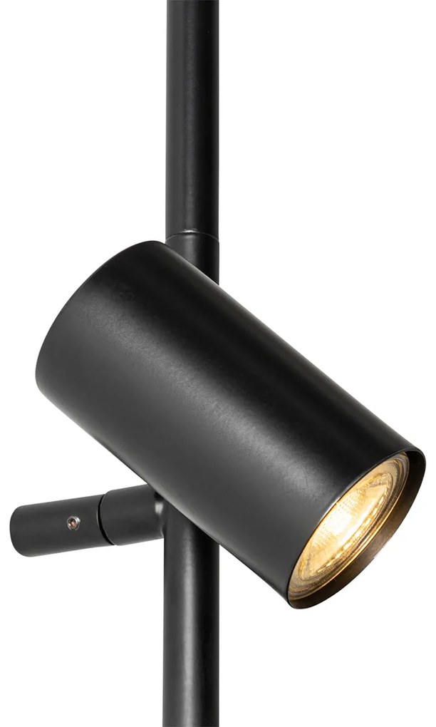Lampa ścienna czarna z przełącznikiem nożnym 3-światłowa - Jeana Luxe Nowoczesny Oswietlenie wewnetrzne