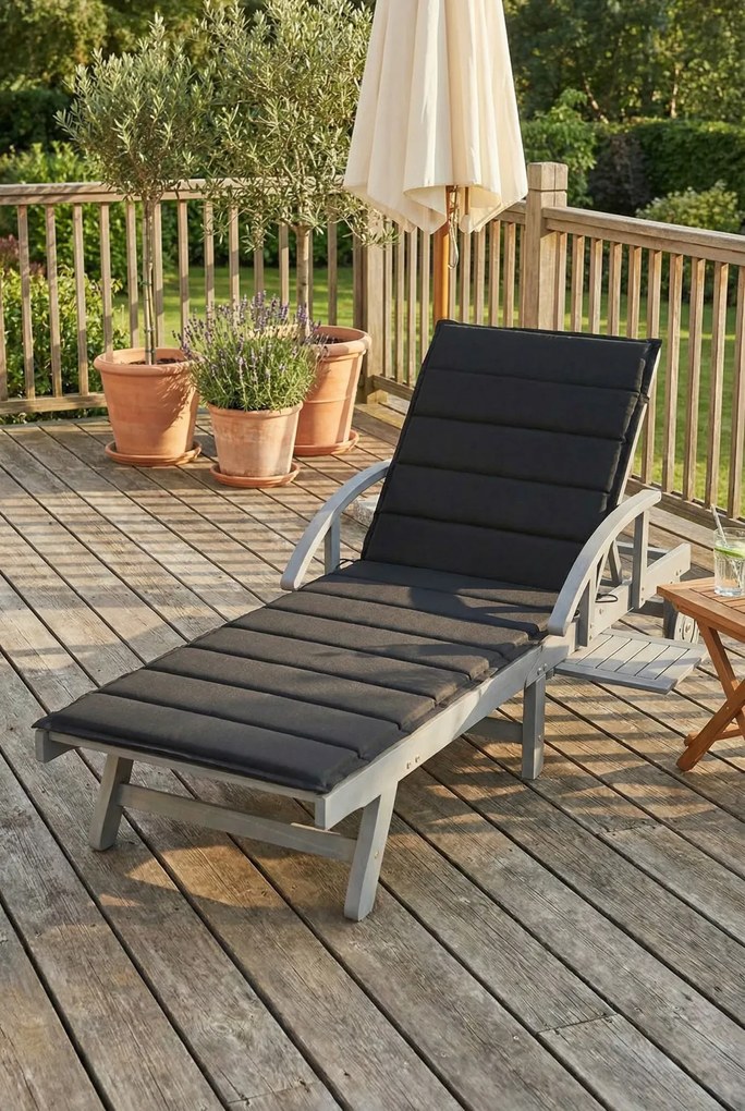 Czarny leżak ogrodowy R0-S19
