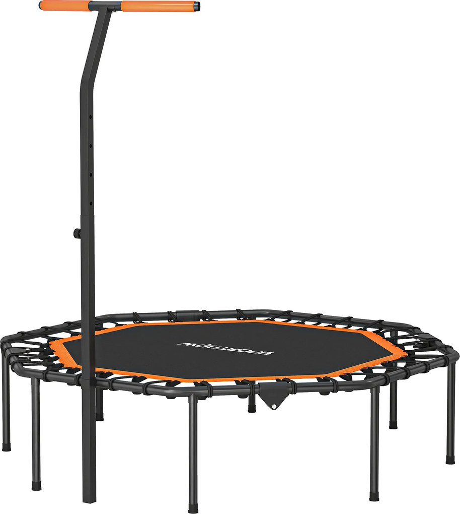 Fitness-Trampolin SPORTNOW z regulowanym uchwytem, stabilne i ciche do użytku wewnątrz, stal, Pomarańczowy