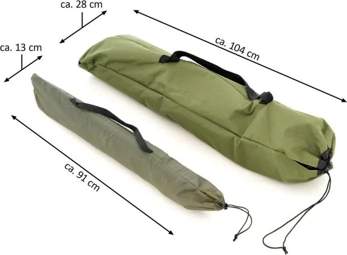 Namiot dla jednej osoby z leżakiem - 185 x 76 x 154 cm, ziel