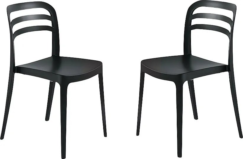 Zestaw 4 czarnych krzeseł do jadalni „Guapa” z polipropylenu cm 50x51 82h