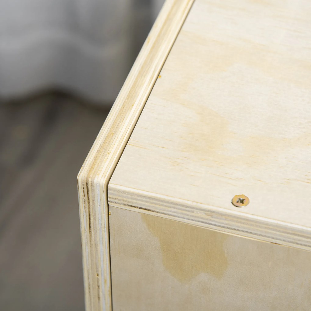 HOMCOM 3-w-1 Plyo Box drewniana skrzynia plyometryczna z 3 wysokościami skoku i uchwytami 40,5 x 35,5 x 30,5cm drewno naturalne