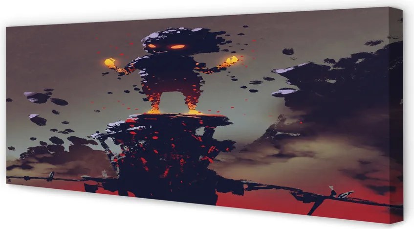 Obraz canvas na ścianę Postać w Dymie i Ogniu