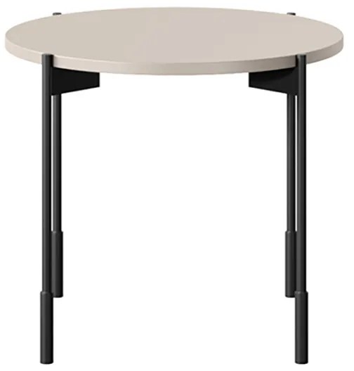 Stolik kawowy Sonatia 45 cm okrągły na metalowych nogach - kaszmir