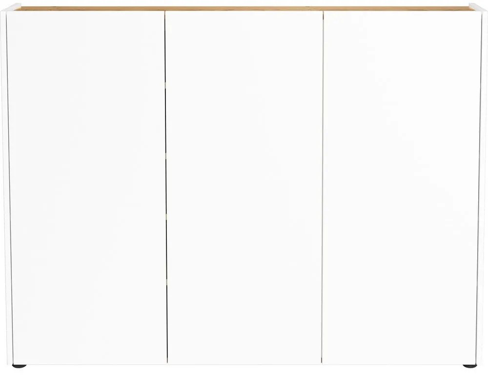 Biała szafka w dekorze dębu 138x105x25 cm Libbiano – Germania