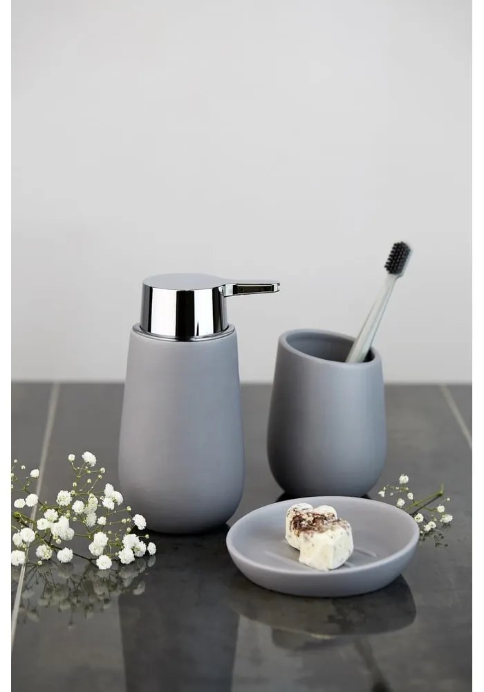 Szary ceramiczny dozownik do mydła 320 ml Badi – Wenko