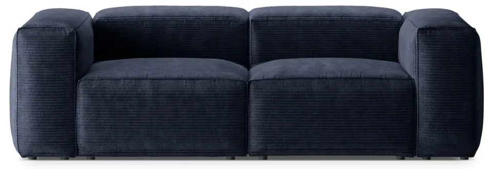 Ciemnoniebieska sztruksowa sofa 224 cm Bergamo – Cosmopolitan Design