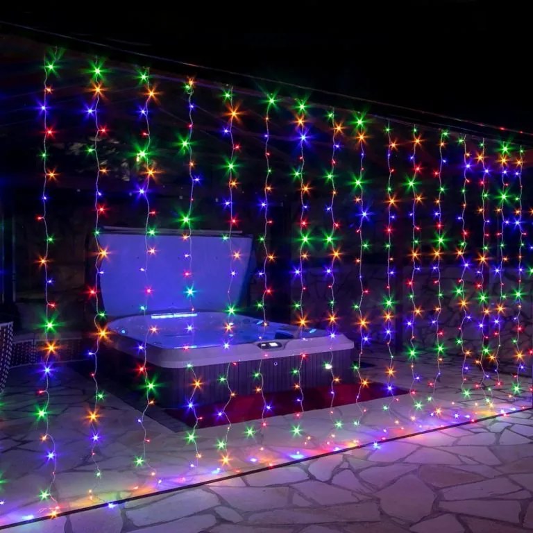 VOLTRONIC Świąteczna świetlna kurtyna 6x3m,600 LED, kolorowy
