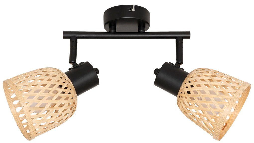 Lampy sufitowe LIO 2 klosze z plecionego bambusa, 2 x Ø 17 cm