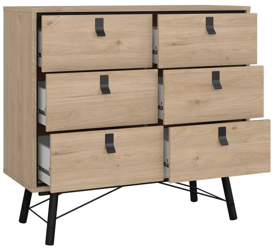 Niska komoda w dekorze dębu 102x99 cm Ry – Tvilum