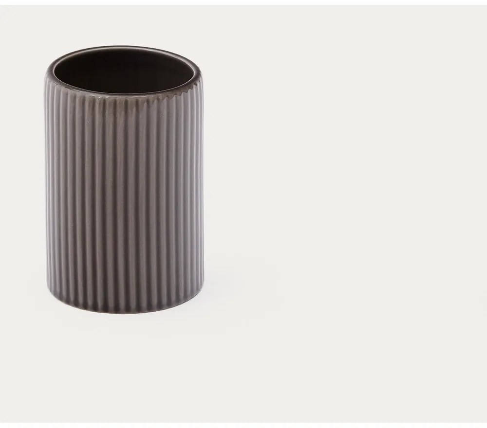 Ciemnobrązowy ceramiczny kubek na szczoteczki do zębów Selime – Kave Home
