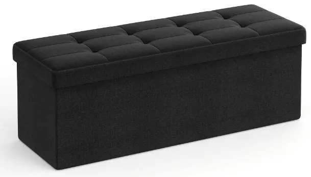 Stołek ze schowkiem OTTOMAN 110x38 cm, czarny