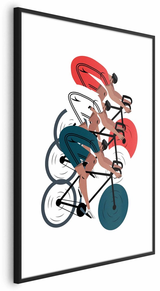 Plakat Wyścig kolarski 60x90 cm z ramą czarną bez marginesu ARTGEIST B