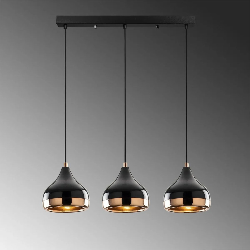 Lampa wisząca Horizont Yildo - 6877,czarna-miedziana