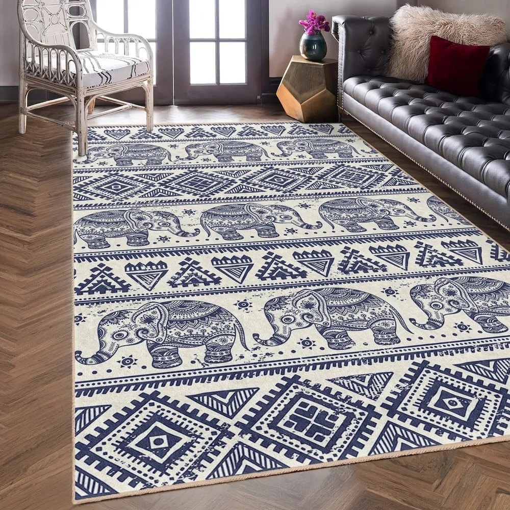 Niebieski chodnik odpowiedni do prania 80x200 cm Elephant – Mila Home