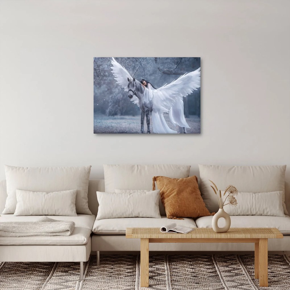 Obraz dziewczyny na jednorożcu (70x50 cm)