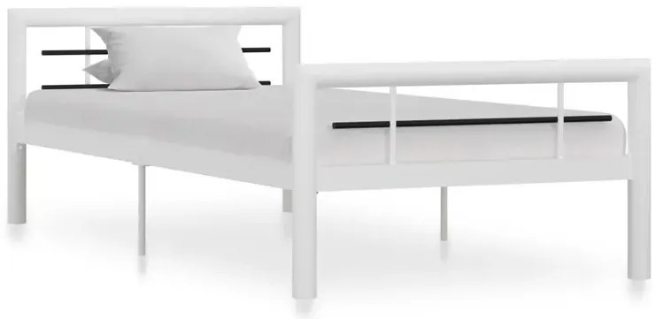 Białe metalowe łóżko pojedyncze 100x200 cm - Sintra