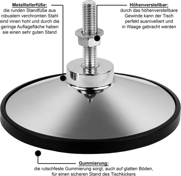 Piłkarzyki TUNIRO PRO 110 kg, czarno-białe