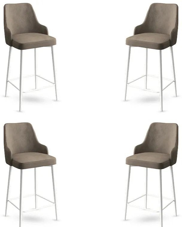 Zestaw krzeseł barowych Enox Cappuccino and White, 4 szt., 4 szt.