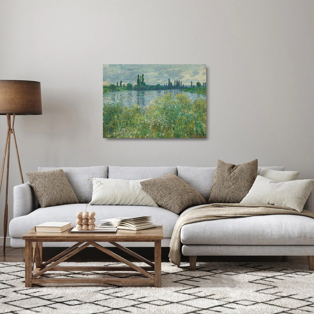Obraz na szkle - Claude Monet, Banks of the Seine, reprodukcje (70x50 cm)