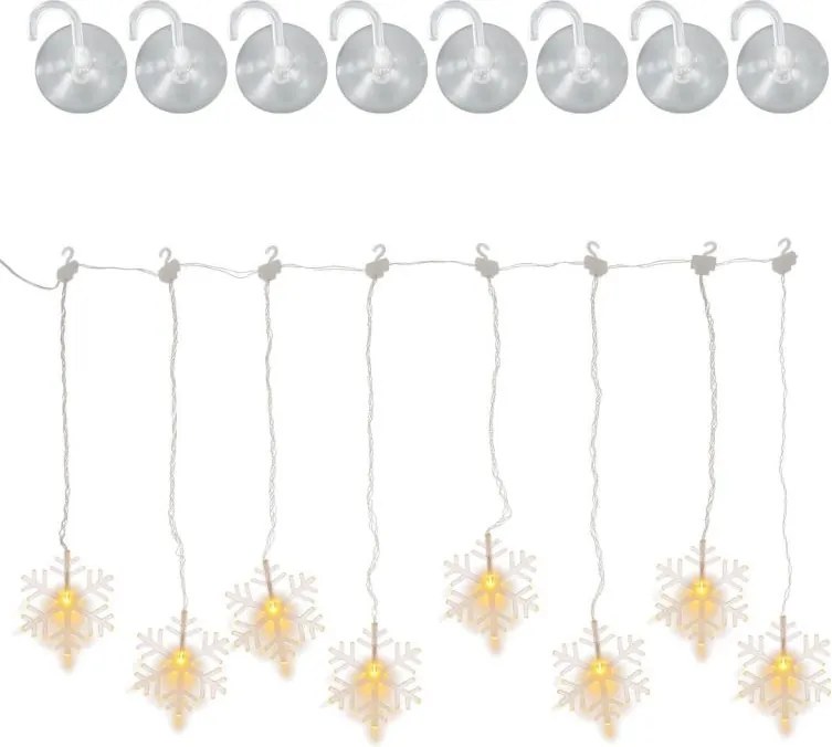 Kurtyna świetlna Płatki, 8 diod LED, ciepła biel