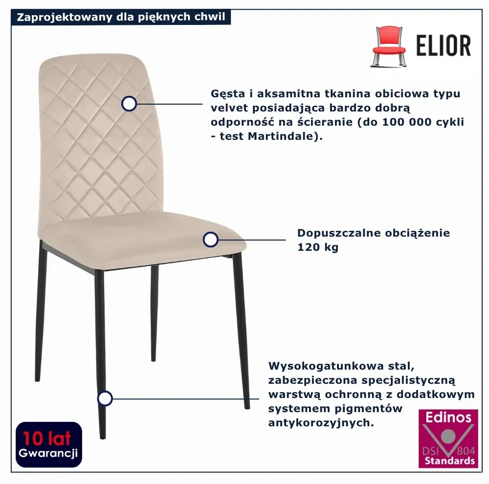 Welurowe beżowe krzesło P3-Z28
