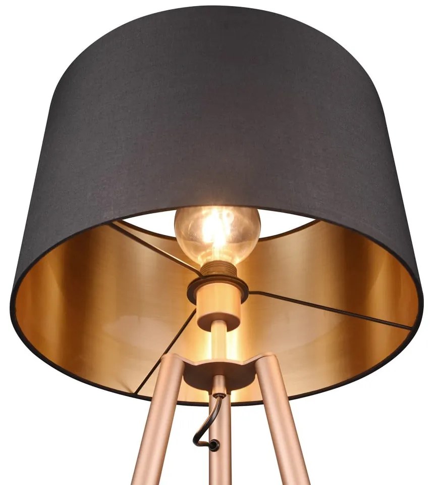 Brązowa lampa stojąca z półką (wys. 152 cm) Colette – Trio