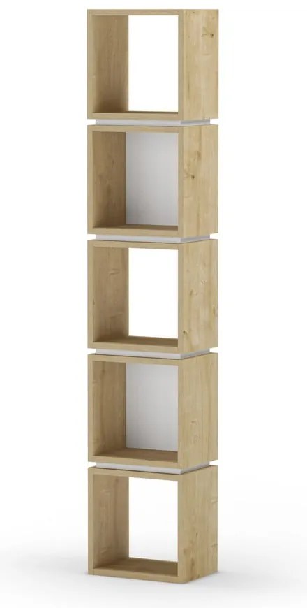 Biały regał w dekorze dębu 32x167 cm Lofty – Marckeric