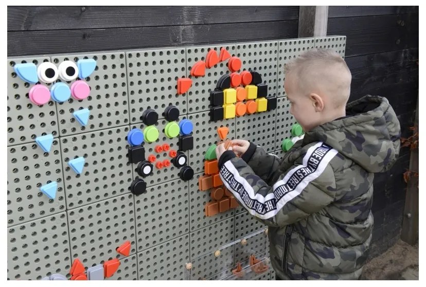 Masterkidz zestaw kołeczki w kształcie figur geometrycznych 64szt do tablic stem