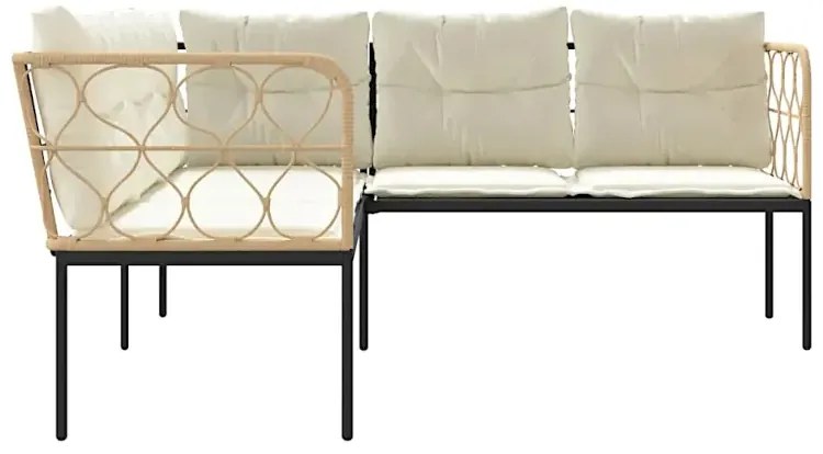 Narożna sofa ogrodowa z białymi poduszkami - Niwa