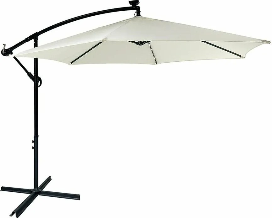Avenberg Duży parasol z regulacją nachylenia Sunny LED 300, beżowy