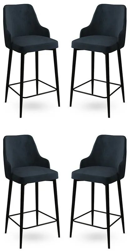 Zestaw krzeseł barowych Enox Anthracite and Black, 4 szt., 4 szt.