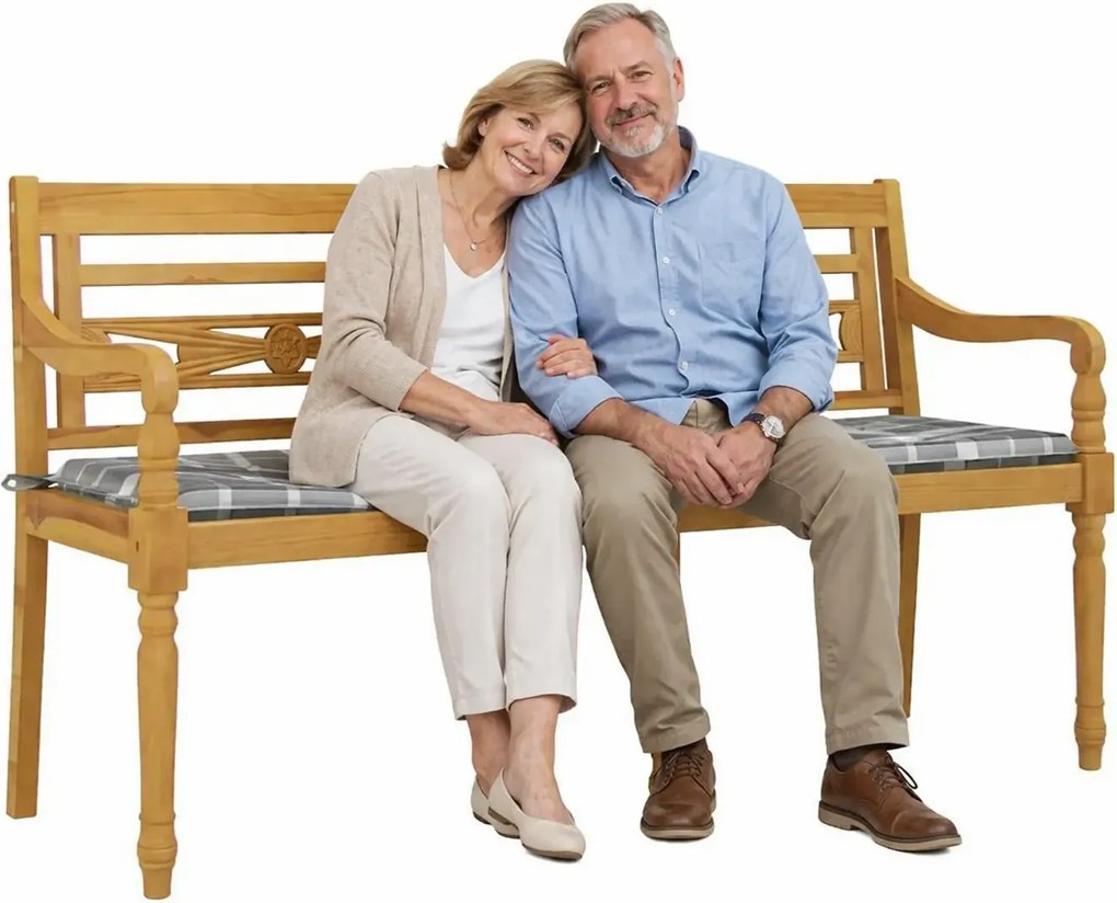 Drewniana ławka z poduszką N1-M17