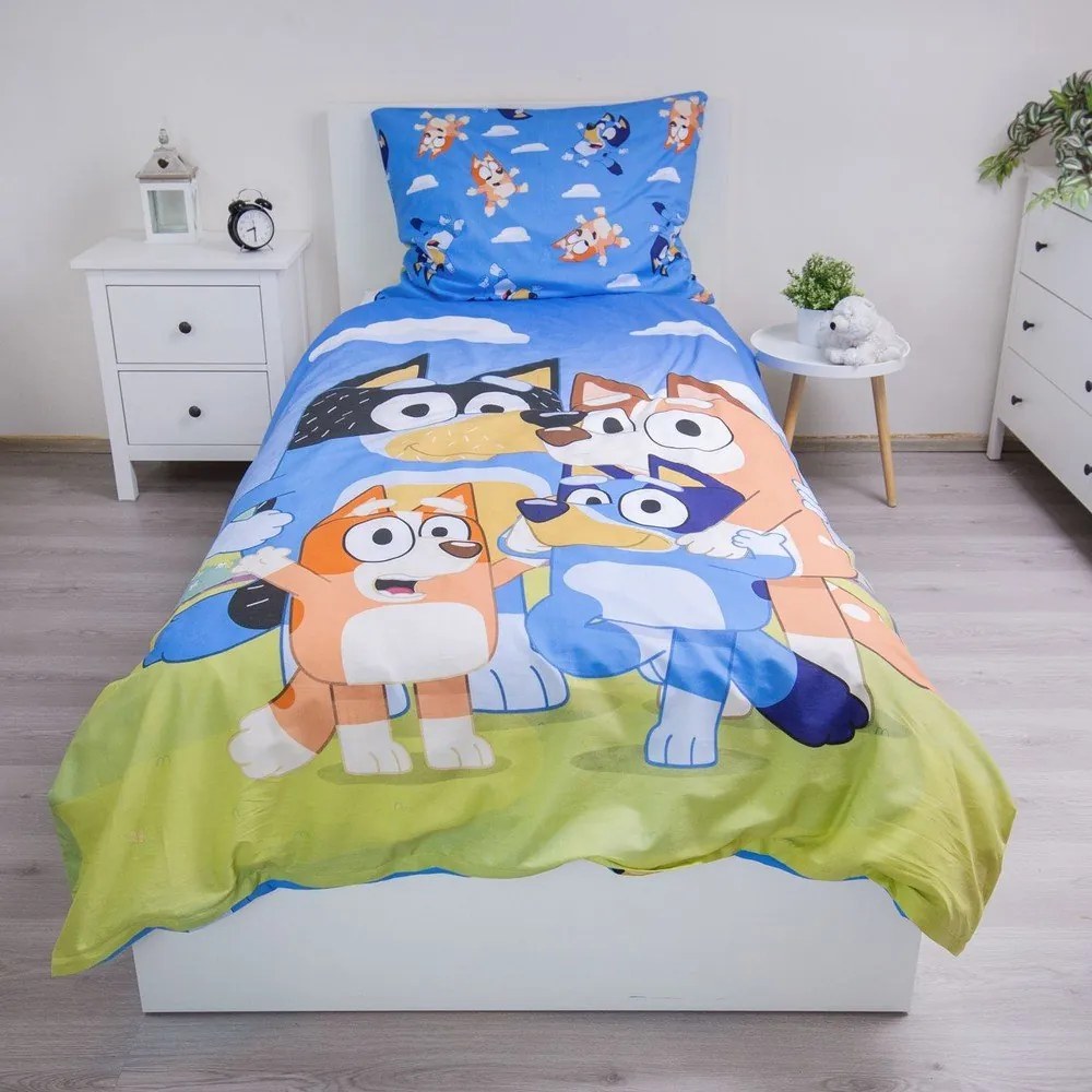 Bawełniana pościel dziecięca jednoosobowa 140x200 cm Bluey – Jerry Fabrics