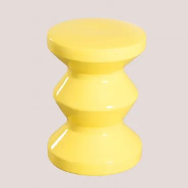 Okragly Ceramiczny Stolik Boczny (ø33 Cm) Bolöh Amarillo Neón - Sklum