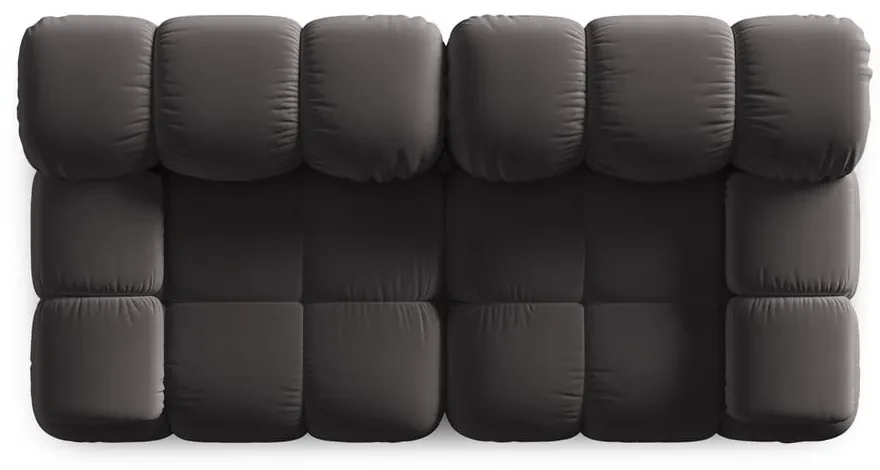Ciemnoszara aksamitna sofa 188 cm Bellis – Micadoni Home