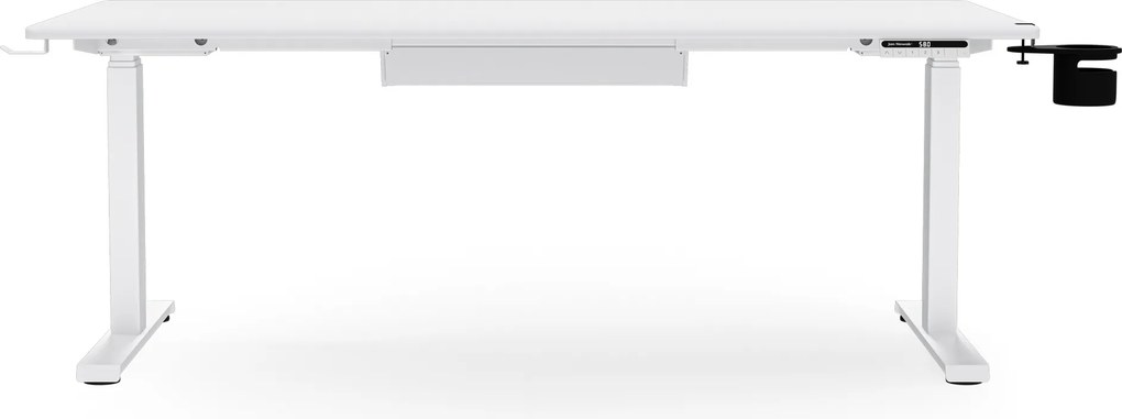 Biurko elektryczne z regulacją wysokości ergonomiczne białe,1600x800 mm: ARIA